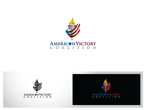 Torch logo with the title 'Civil Liberties org. needs logo for "American Victory Coalition"'