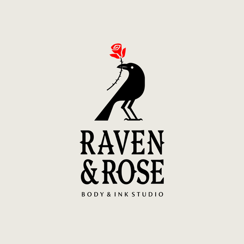 Tattoo logo with the title 'Raven & Rose'