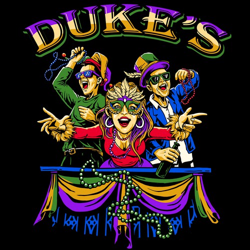 Festival t-shirt with the title 'Duke's Mardi Gras 2023'