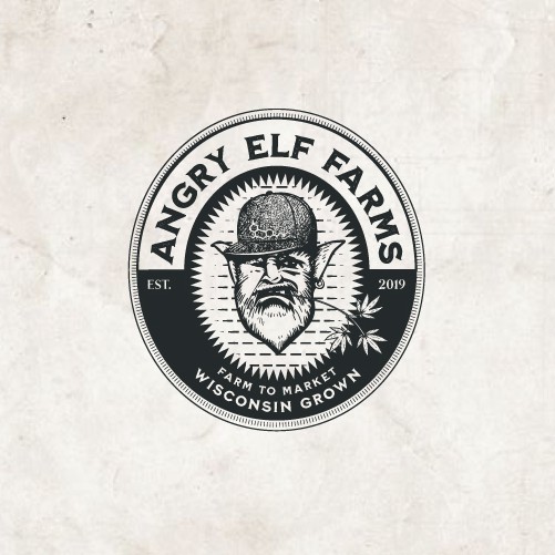 Angry design with the title 'Angry Elf Farms'