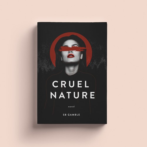 Romantic book cover with the title 'Cruel Nature - Romantic thriller.'