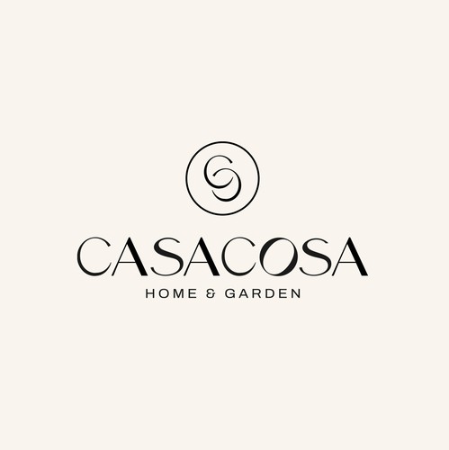 Home logo with the title 'An elegant monogram based logo design for a home and garden brand'