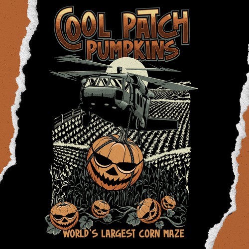 Business t-shirt with the title 'cool patch pumpkins tshirt design'