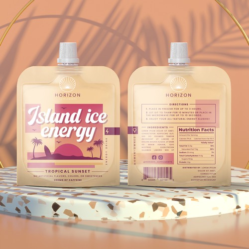 Ice design with the title 'Logo and packaging design for energy drink'