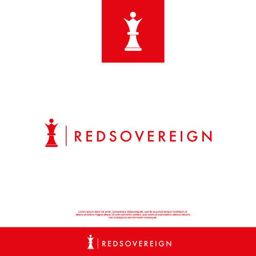 Chess design with the title 'Red Sovereign - Logo Design'