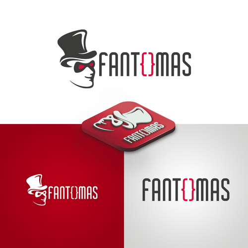 Mask logo with the title 'FANTOMAS Logo'