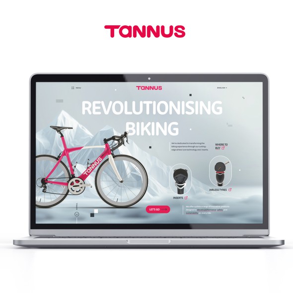 Animation website with the title 'Interactive design for cycling people'