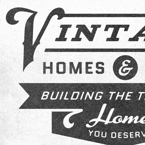 Black and white brand with the title 'Vintage-inspired logo for home & design co.'