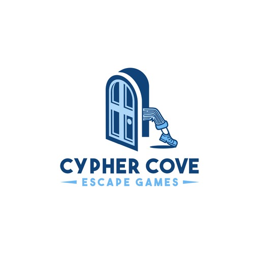 Cartoon design with the title 'Escape room logo'