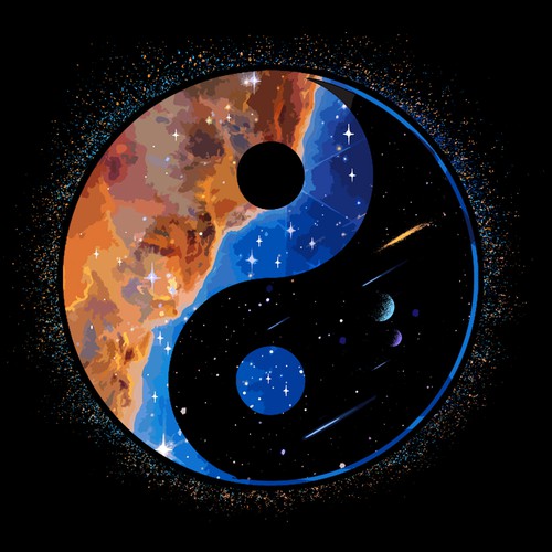 Space t-shirt with the title 'In & Yan '