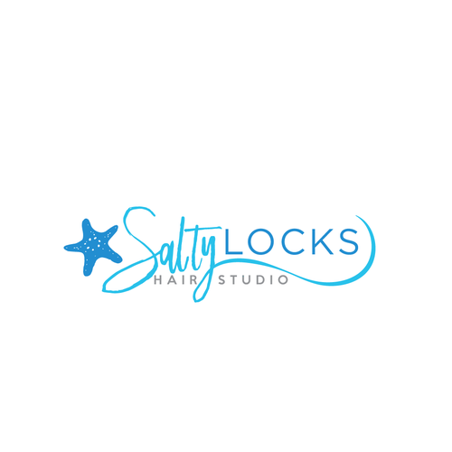 Hair salon logo with the title 'Logo concept for Salty Locks'