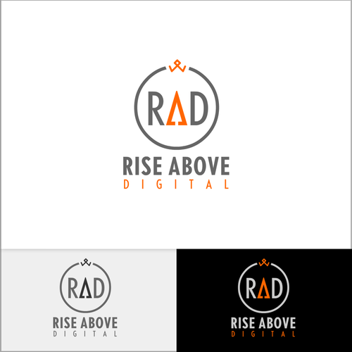 Orange and gray logo with the title 'Logo concept for RAD'