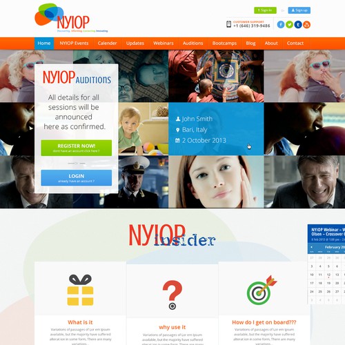 Fun website with the title 'Raise the roof with a vibrant design for the internationally renowned NYIOP'