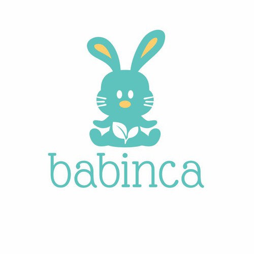 Rabbit logo with the title 'Create a beautiful logo for BABINCA baby goods'