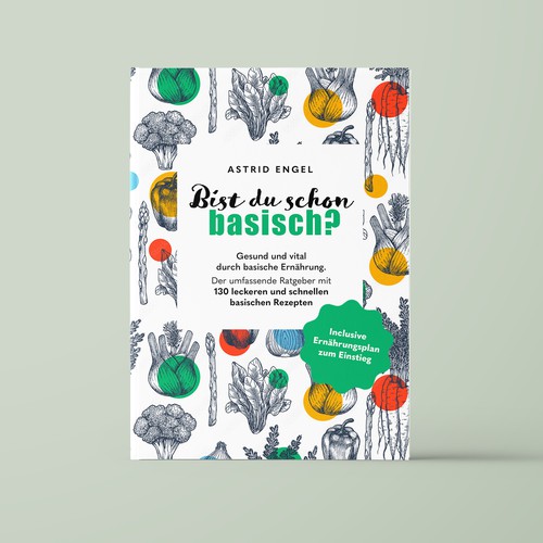 Cooking book cover with the title 'Book Cover for Recipe Cook Book about Alkaline Cooking'