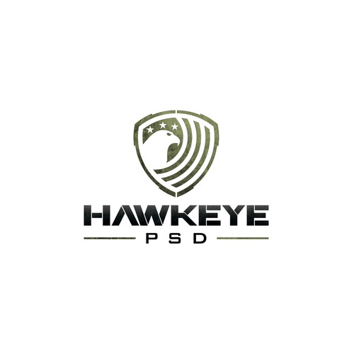 Security logo with the title 'Hawkeye PSD - Logo Design'