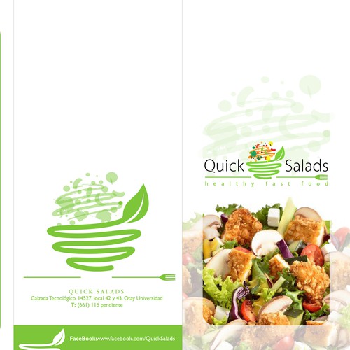 Folder design with the title 'Menú Salads'