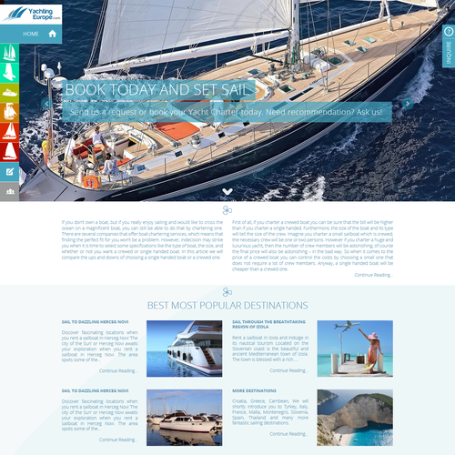 Unique website with the title 'Yacht Booking Site'