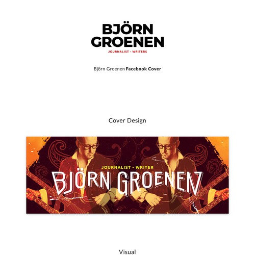 Old-fashioned design with the title 'Vintage and old school looking Youtube cover banner for professional journalist and guitarist '