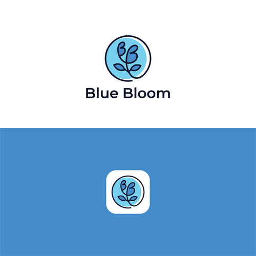 Flower shop logo with the title 'Flower shop app logo design'