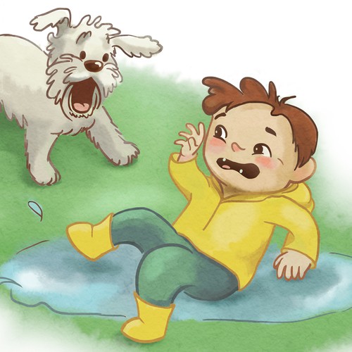 Boy artwork with the title 'Children's book vigentte'