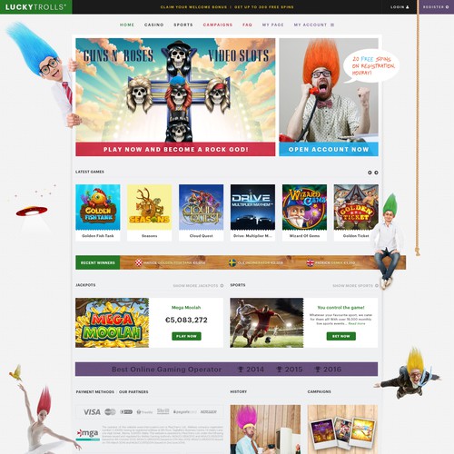 Casino website with the title 'Cherry Casino'