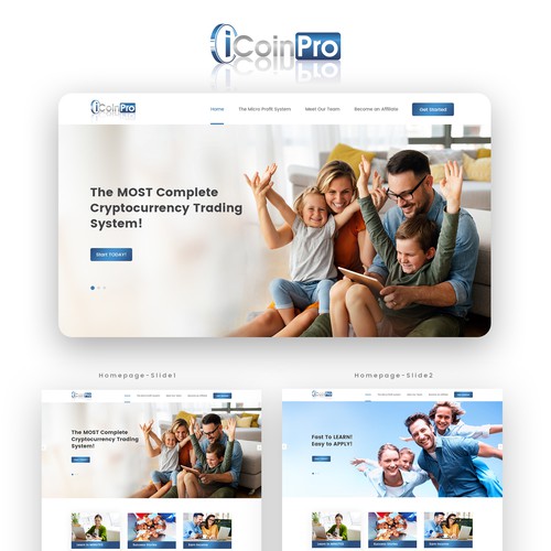 Homepage website with the title 'NEW WEBSITE DESIGN FOR MLM'