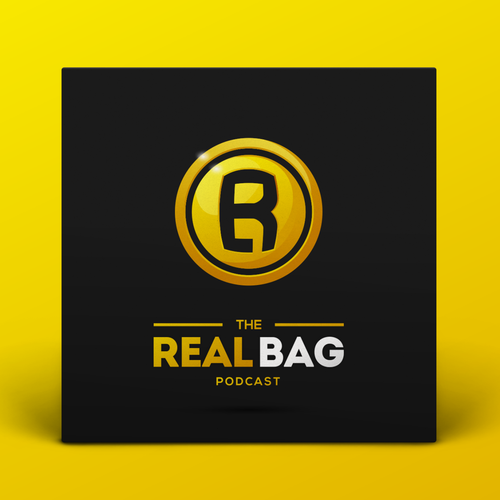 Podcast cover artwork with the title 'Real Bag Podcast Logo & Cover'
