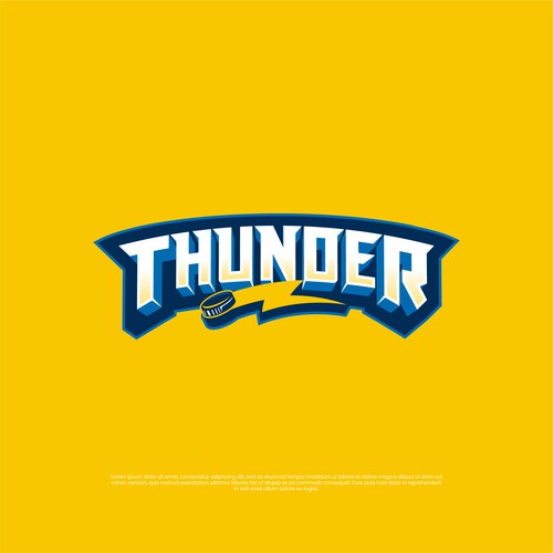 Thunder logo with the title 'HOCKEY LOGO'