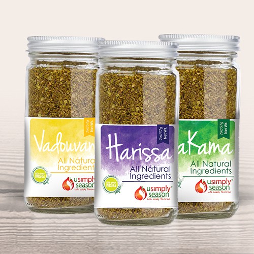 Eye-catching label with the title 'What're color spice label design '