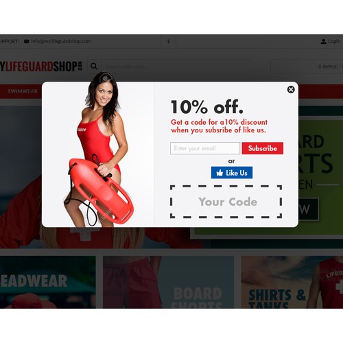 Splash screen design with the title 'Splash Screen for life Guard Accessories Website '