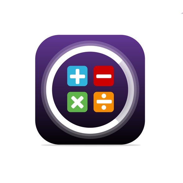 Calculator design with the title 'OmniCalc® application icon design'
