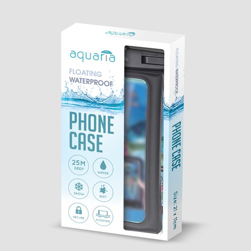 Phone case design with the title 'Floating Waterproof phone case box design'