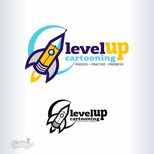 Imagine logo with the title 'Level uP Cartooning'