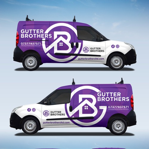 Plumbing design with the title 'Gutter Brotters Car Wrap Design'