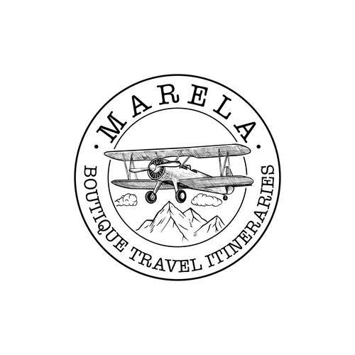 Travel agency logo with the title 'Vintage plane for travel agency '