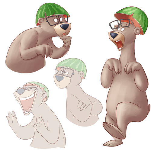 Melon design with the title 'MELON BEAR Character design'