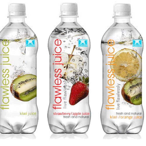 Fruit label with the title 'The Next Big Juice: Flawless Juices-your design will be on a major cable network'