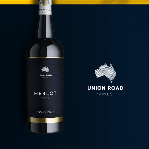 Blue label with the title 'Union Road Wines [Logo & Label]'