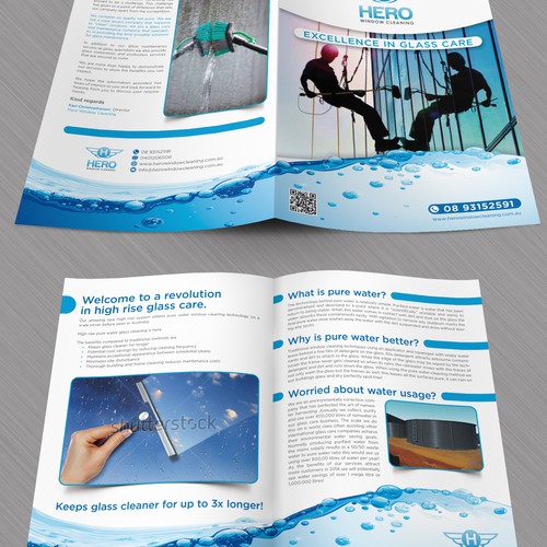 Cleaning design with the title 'Calling all designers, small brochure required for business'