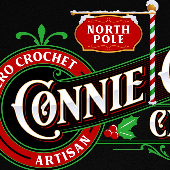 Artisan logo with the title 'Connie Claus Crochet'
