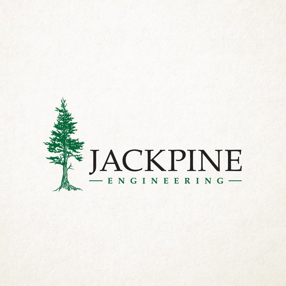 Evergreen logo with the title 'Natural Pine Tree Logo'