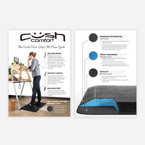 Foam design with the title '3D Images for Cush Comfort'