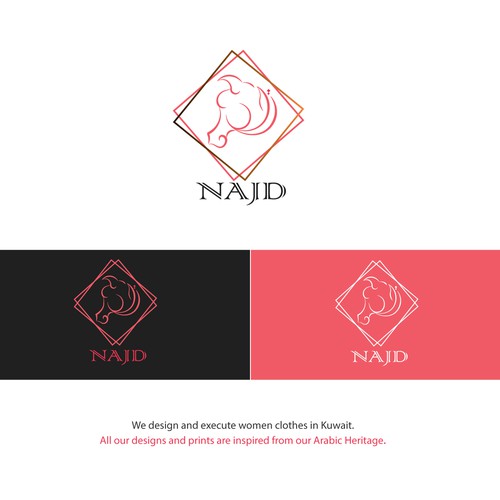 Arabic calligraphy logo with the title 'Logo design'