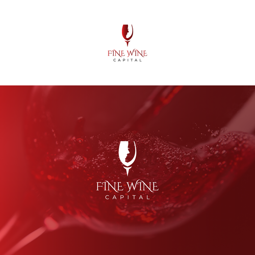 Red wine logo with the title 'Fine Wine'