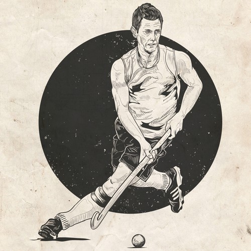 Hockey t-shirt with the title 'Vintage illustration for hockey player'