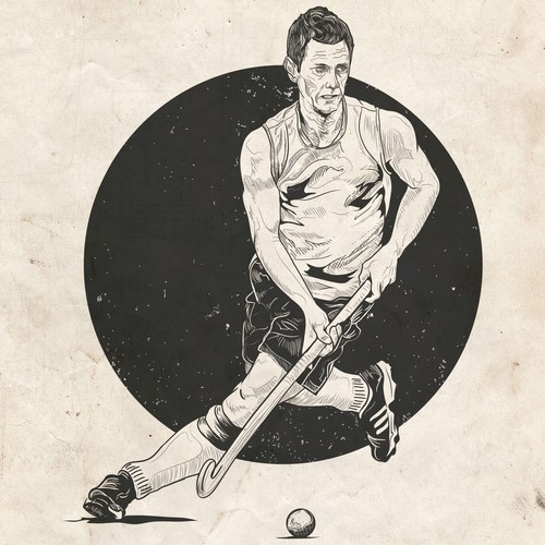 Hockey T-shirt Design Player Silhouette By NAZMABD