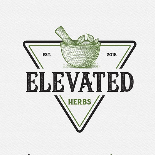 Herbal logo with the title 'Elevated Herbs'