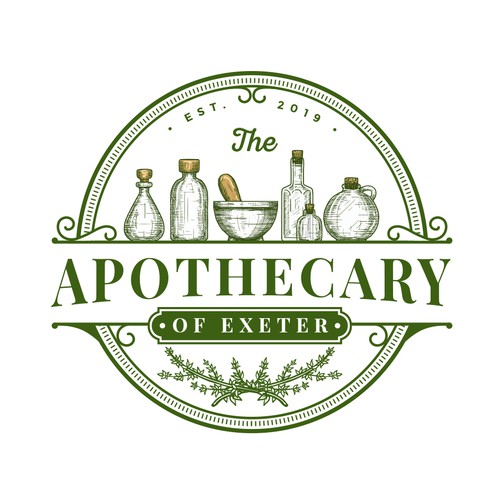 Brick design with the title 'The Apothecary of Exeter'