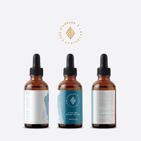Serene design with the title 'Logo and label design for The Standard Apothecary'